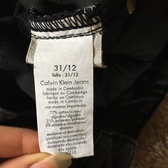 Calvin Klein High Mid Waisted Black Jeans Size 12 - Picture 8 of 8